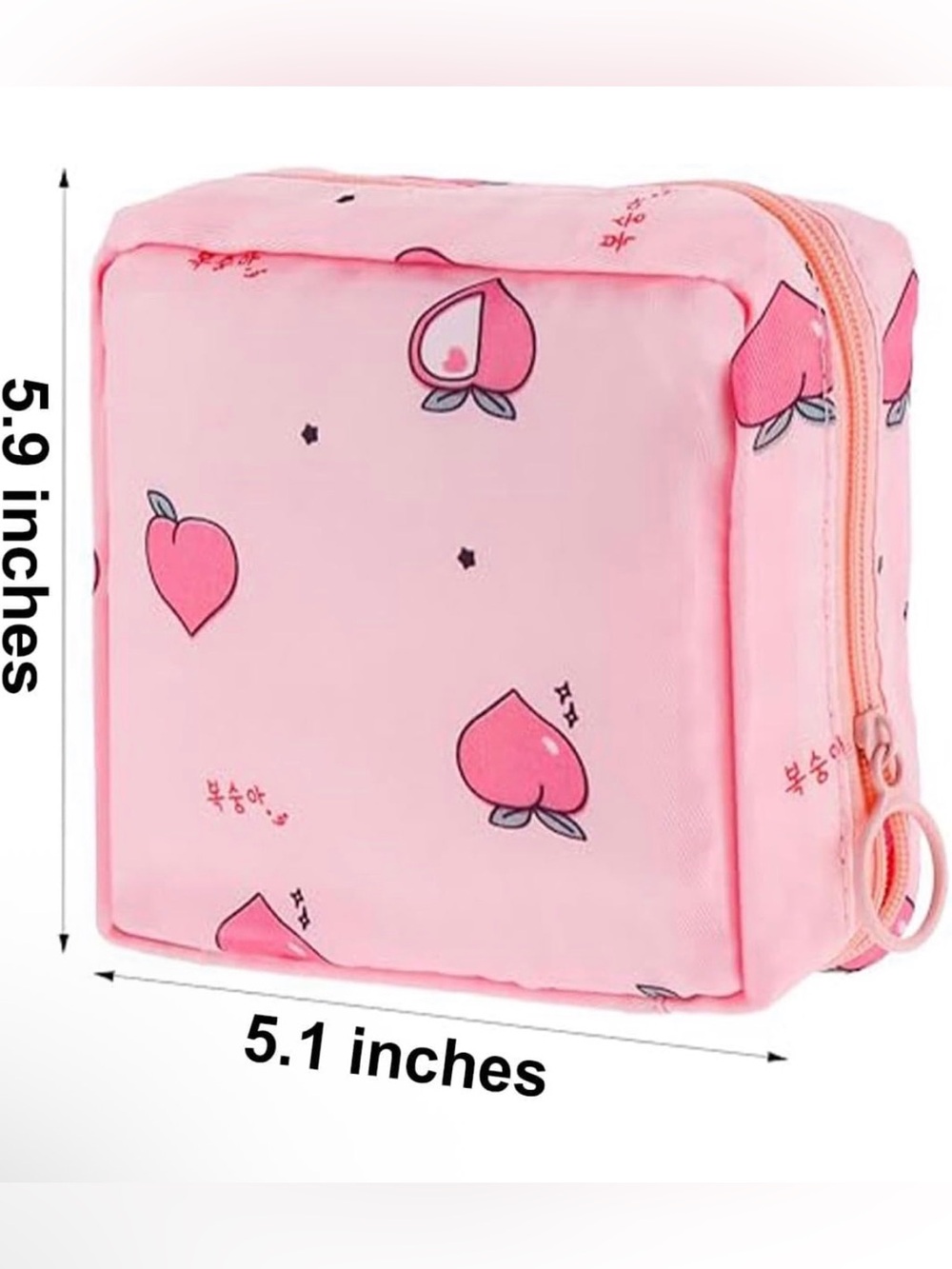 Pink Peach Print Women's Travel Pouch - Picture 4 of 4